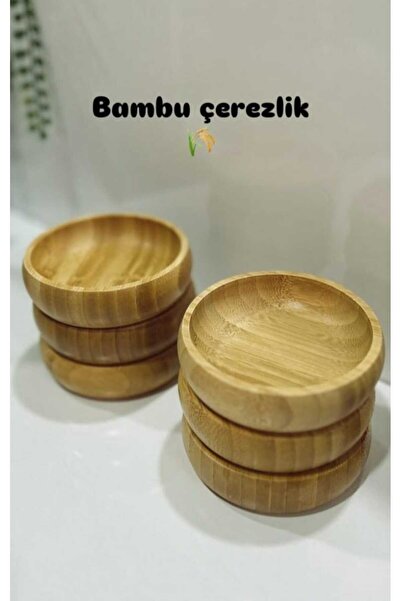 umut züccaciye Bambu 6lı Çerezlik Bambu Sunumluk 6lı Set Ikramlık
