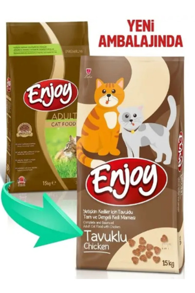 Enjoy Tavuklu Yetişkin Kedi Maması 15 Kg