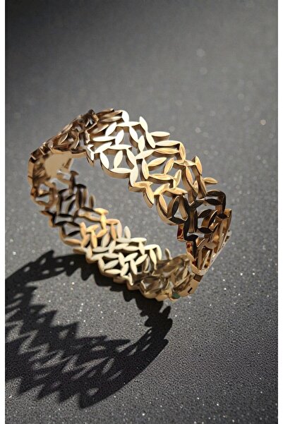 TırtılStore Kalın Yaprak Desenli Bilezik