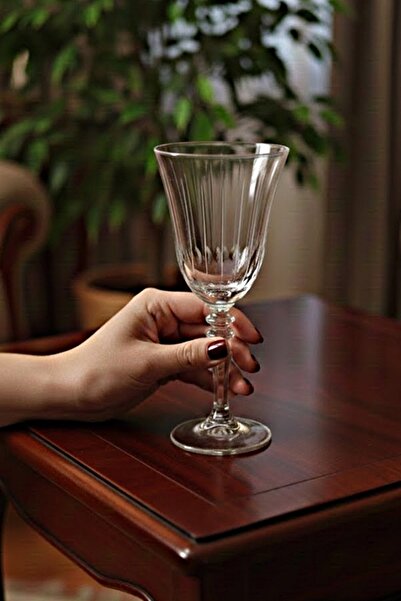 DECOSTYLE Rain Patterned Footed Glasses – 6 Pieces – Stylish & Luxurious Pres...