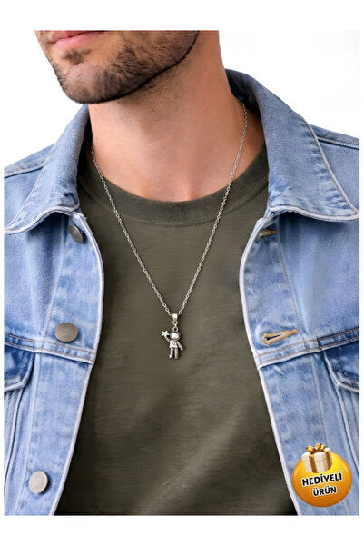 Piercing Market Steel & Silver Men's Silver Color Special Design Astronaut Mo...