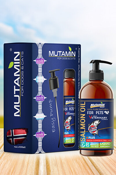 Mutamin Norveç Somon Yağı 150 ml - Kedi ve Köpek İçin Tüy Dökülme Karşıtı Ome...