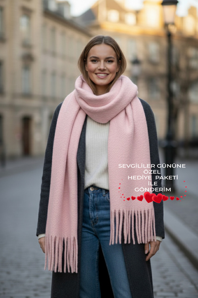 Bermody Puffy Pink Soft Textured Women's Scarf Shawl Šátek přes rameno 50 x 1...