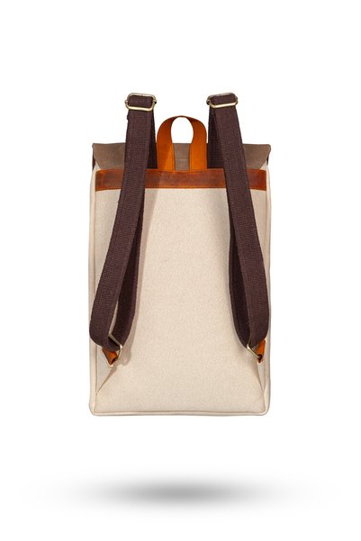 Gillario Design 02 15.6 Inch Beige Canvas (Mink Cover) Laptop Backpack