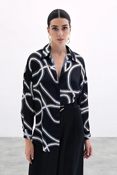 Sateen Cămașă neagră casual