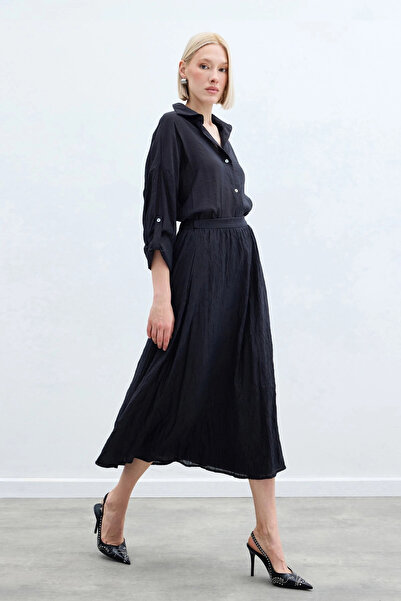 Sateen Крашлі Клош Спідниця - Антрацит