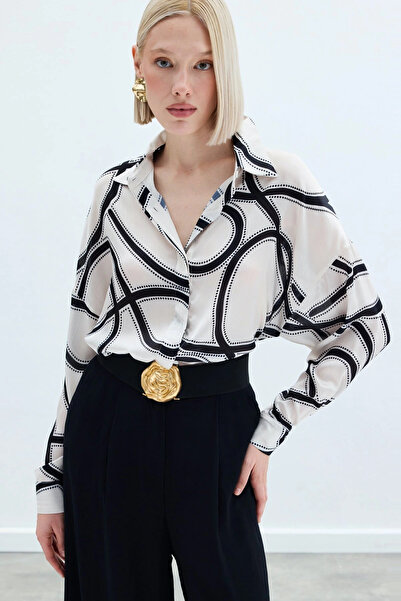 Sateen Cămașă Casual - Ecru