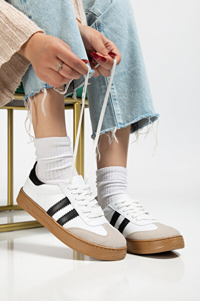 MY GROSS SHOES Γυναικεία Αθλητικά Παπούτσια με Λευκή Μαύρη Σόλα με Ρίγες και ...