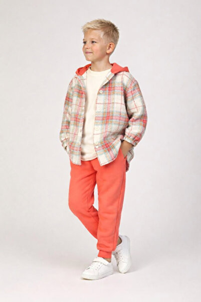 RAPAPA Costum din cu glugă piese cu carouri portocalii pentru fete și băieți ...