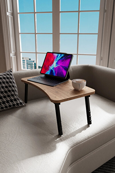 Mobezzo حامل كمبيوتر محمول، طاولة إفطار محمولة، طاولة دراسة قابلة للطي، خشب ا...