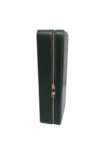 ÖZER KUTU Leather 12-Piece Watch Bag with Zipper (GREEN)
