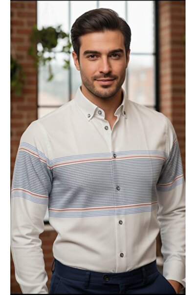 ADVANTE Long Sleeve Panelled Slim Fit Men's Shirt