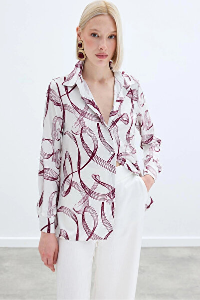 Sateen Κλασικό πουκάμισο με σχέδιο - Claret Red