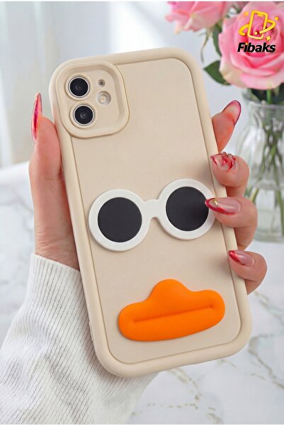 Fibaks iPhone 11 Kılıf Tasarımlı Desenli Kamera Korumalı Gözlük Renkli Beyaz ...