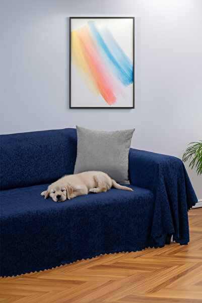 Latuda Home Premium Seat Cover 175X350 Xlarge Grammage Jacquard Chenille Navy...