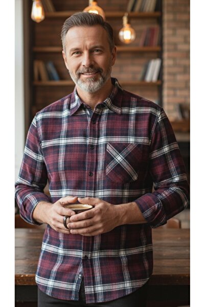 Grand Star 100% WOOL LONG SLEEVE POCKET CLASSIC WINTER MEN'S SHIRT