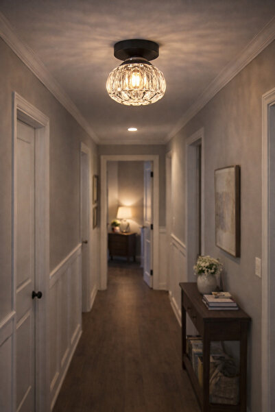 ESSLİGHT Elmas Tekli Plafonyer Avize Füme Camlı Modern Dekoratif Aydınlatma