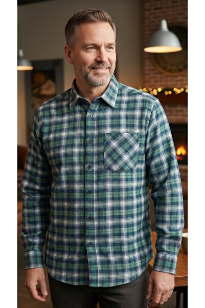 Grand Star %100 YÜN UZUN KOLLU CEPLİ KLASİK KIŞLIK ERKEK GÖMLEK