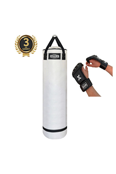 Excalibur Polystar Boks Kum Torbası 135 x 35 cm Beyaz - Eldivenli
