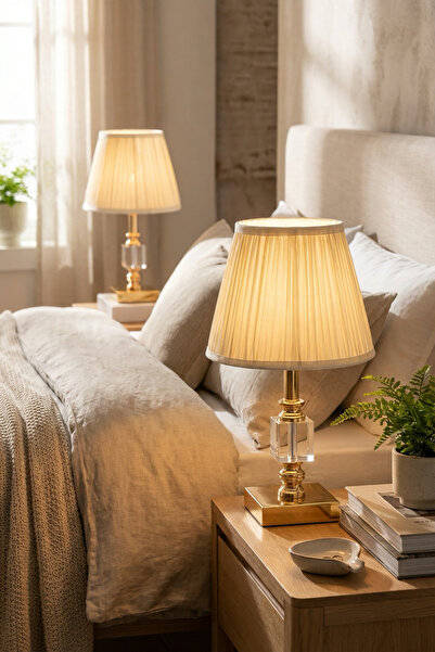 AbajurAksesuar Julina Single Cube Gold Double Lampshade