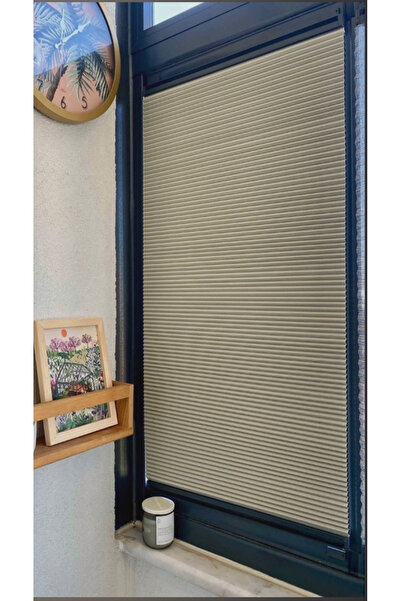 YİTEKS %100 KARARTMA KREM HONEYCOMB CAM BALKON PLİSE PERDE ( İsteğe bağlı vid...