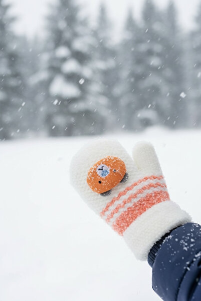 Kitti 1-3 Yaş Bebe Örme Eldiven Kız