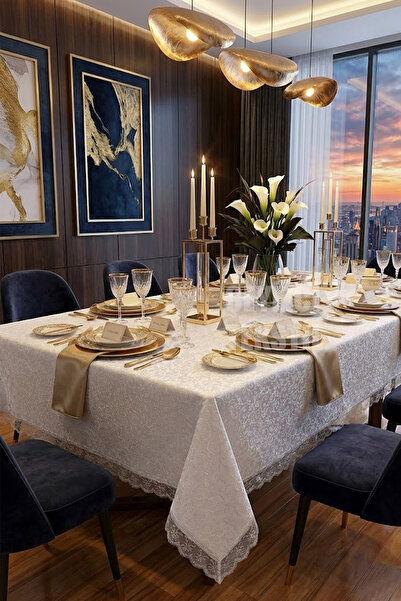 Çt Çeyizci Tekstil Французька скатертина з гупрі, що не залишає плям, 160x220...