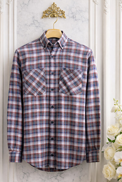 Varetta Cămașă de iarnă pentru bărbați, cu buzunare duble, clasică, croială n...