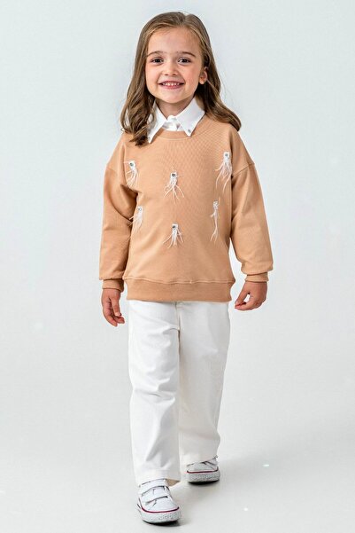 LUCEVERA طقم بناتي مكون من 3 قطع – سويت شيرت وقميص وبنطلون |   قماش عالي الجو...