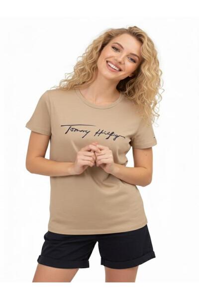 Tommy Hilfiger SIGNATURE EMBROIDERED LOGO ORGANIC COTTON WOMEN ' S T-SHIRT