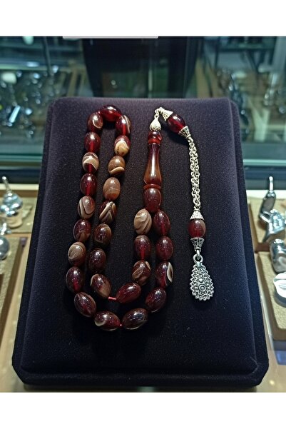 Jadem Gold مسبحة صلاة عنبرية مع صندوق خاص ونظام تجعيد