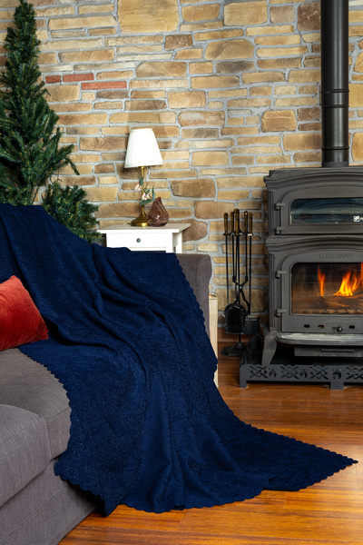 Latuda Home غطاء مقعد ممتاز 175x215 جرامات جاكار شانيل أزرق داكن |   غطاء أري...