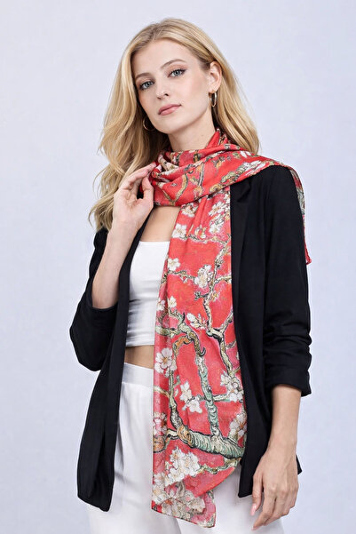 SİLKWORM LİFE 100% шовковий шарф | 35x140 см | Ван Гог «Мигдальне дерево» |