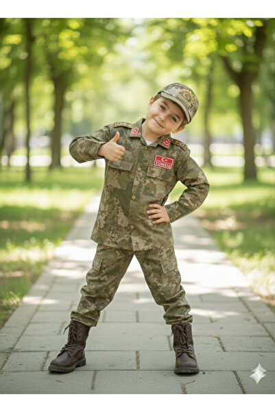 Ertekstekstil Camouflage Suit with Commando Child Soldier shirt