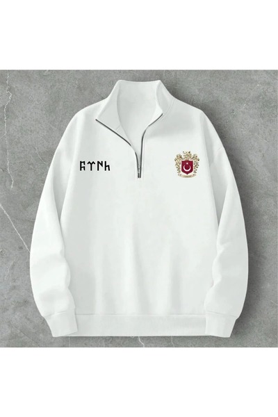 dwnwear هوديي سويت شيرت بسحاب نصفي أسود اللون للبالغين من مطبوع عامًا فما فوق...