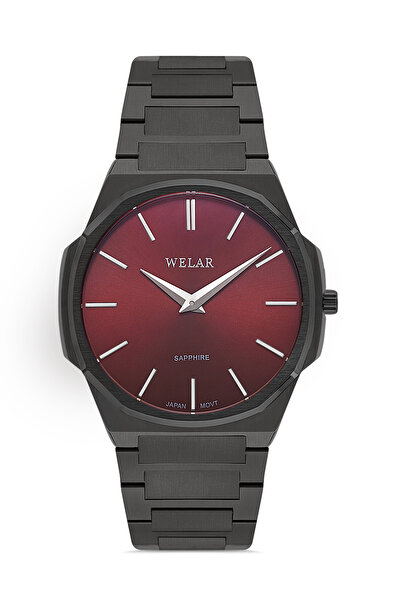 Welar Wel2515M-4 Steel Sapphire Glass Slim Men's Wristwatch 5 Atm Water Resis...