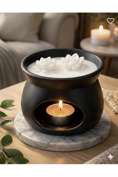 CeyShe Ud Ağacı Kokulu Aromaterapi Buhurdanlık %100 Soya Wax Mum 8 Adet Sukul...