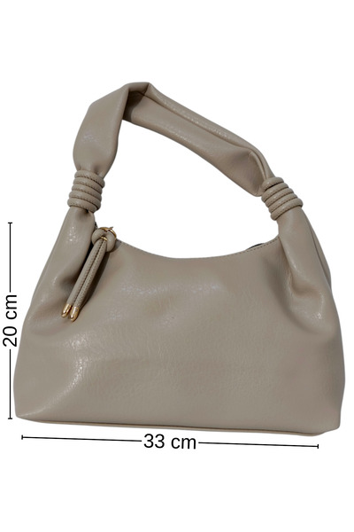 BAY MALA Kadın Yumuşak Deri Boğum Detaylı Hobo Omuz Çantası
