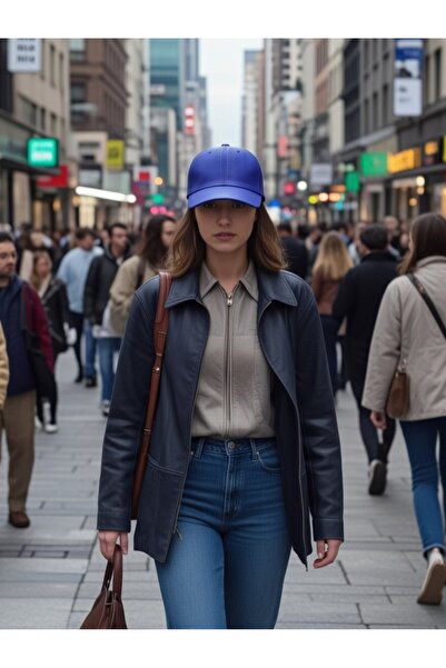 BY SCK قبعة من الجلد الطبيعي باللون الأزرق للجنسين - قبعة شتوية للموسم الجديد