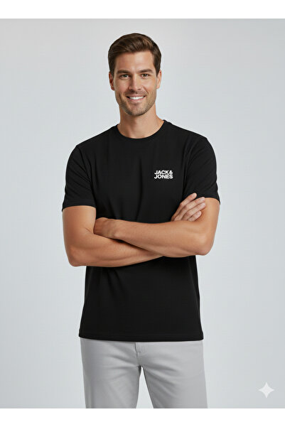 Jack & Jones Tricou cu sigla Jje Corp - Negru Mic - Noos cu gâtul O