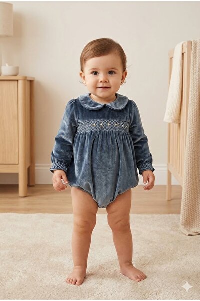 Babydola kız bebek kadife romper tulum
