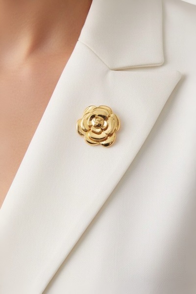 model aksesuar Gül Motifli 5 Detaylı Küçük Broş