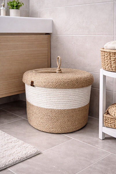 Naspar Кошик для туалетного паперу з кришкою на 8 рулонів, багатофункціональн...