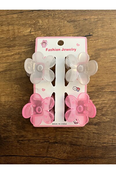 gülümse gel Lotus Çiçeği 4 Adet Mandal Toka Seti Kıskaçlı Toka Küçük Boy (4 a...