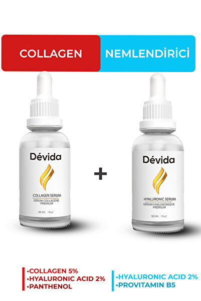 Devida Kolajen + Nemlendirici Serum 2 li Set Kırışıklık Alın Çizgisi Göz Çevresi