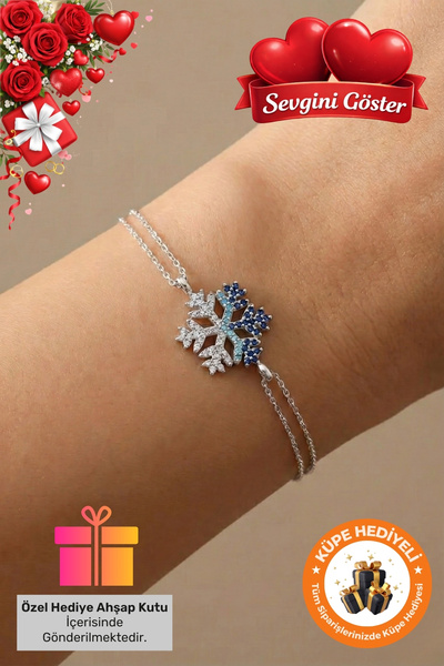 Lucente Jewellery 925 Ayar Hediye Kutulu Kar Tanesi Gümüş Kaplama Sevgililer ...