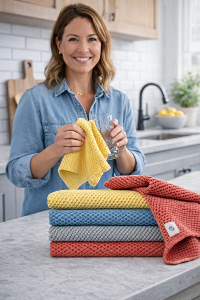 Single (3 броя) Кърпа за почистване на кухня 30*30 см Устойчива на петна Безм...