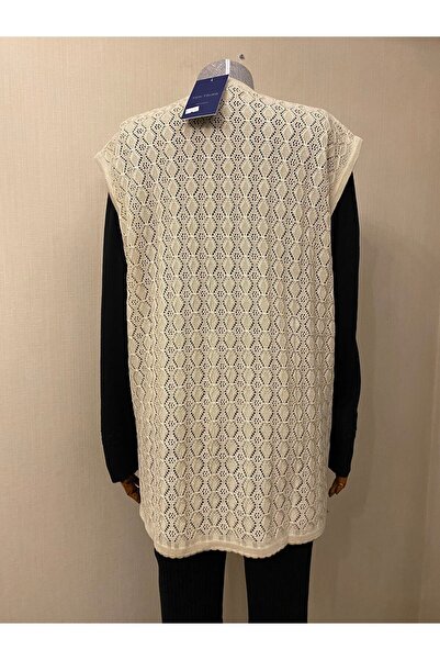 TEK Mevsimlik Merserize Baklava Desenli Anne Yeleği / Taş Rengi