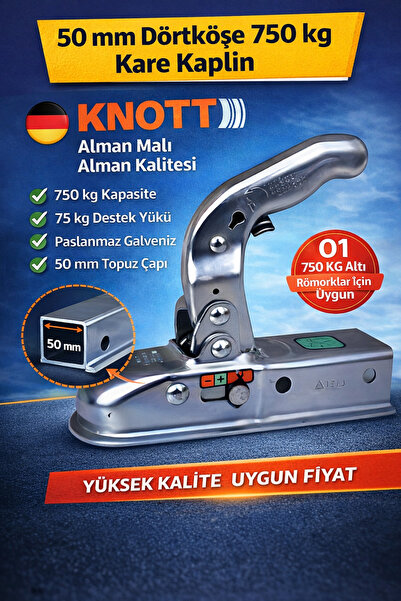 KNOTT 750 Kg Altı Römork,Karavan Kaplin (50 mm Dört Köşe) Alman Malı