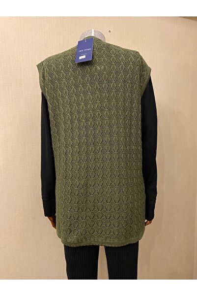 TEK سترة الأم منقوشة بالألماس المرسيري الموسمي / أخضر كاكي